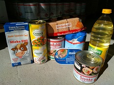 produkty żywnościowe z Banku Żywności w ramach POPŻ