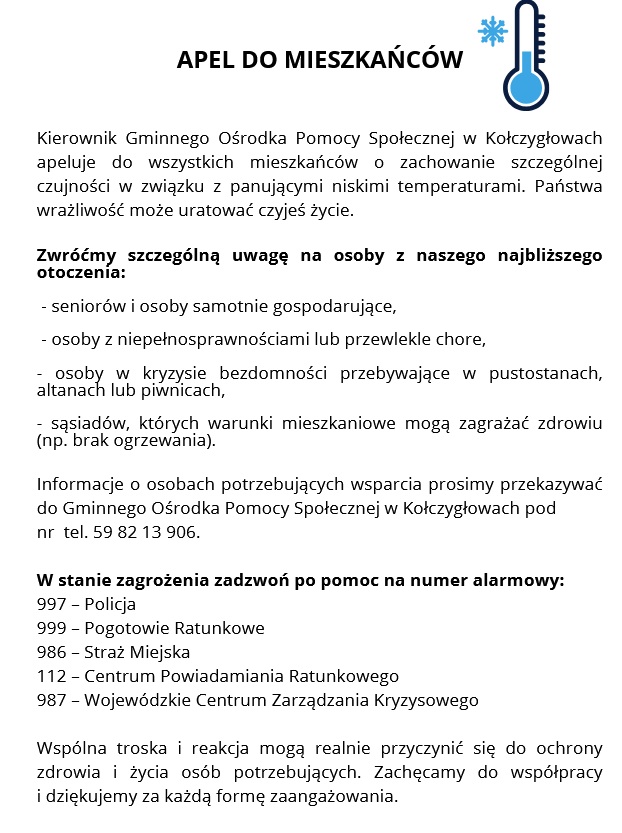 Apel do mieszkańców