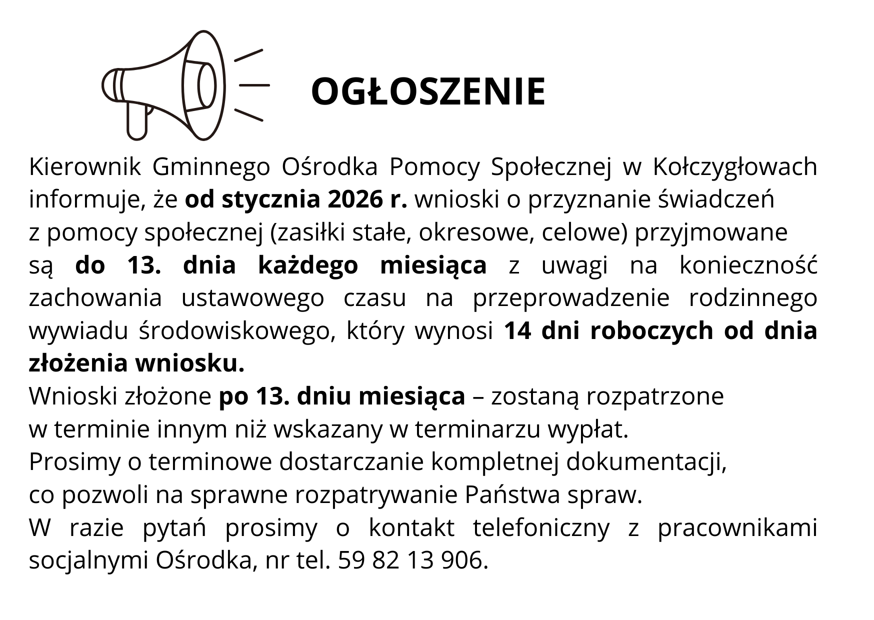 ogłoszenie wnioski
